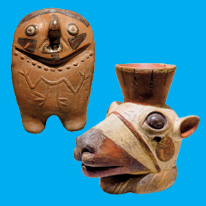 Image of two ancient artifacts made from clay