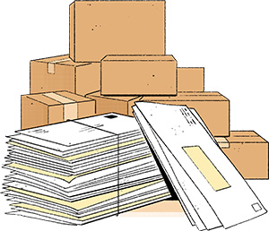 Illustration of a pile of mail